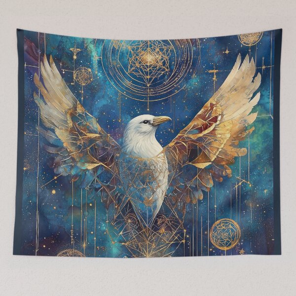 Item preview, Cosmic Awakening: Sirius Star, Sacred Geometry, and the Mystical White Raven designed and sold by Leylita Design.