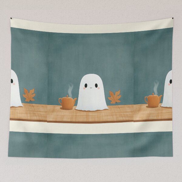 Item preview, Cute Ghost Enjoying Tea Time designed and sold by WPCreator.