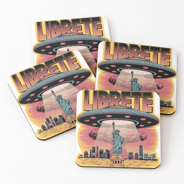 Item preview, Retro Pop Color UFO Invading Liberty typo designed and sold by waterloop.