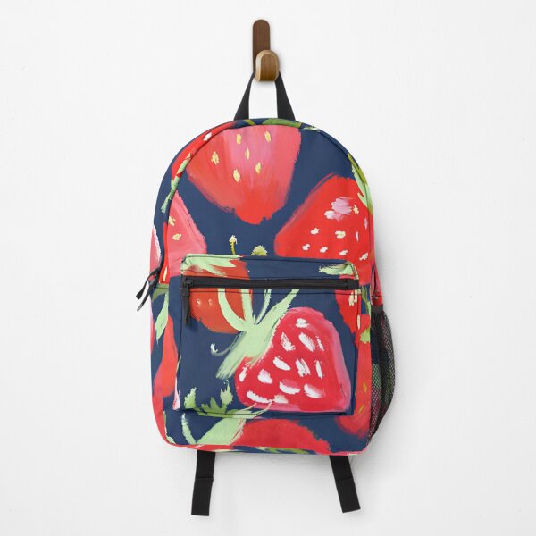 Item preview, Strawberry Pattern on Navy Blue Background designed and sold by KociDesigns.