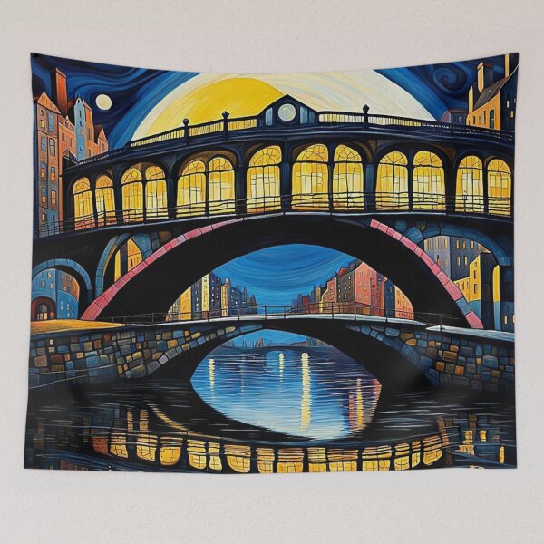 Item preview, Bridge under moonlight 4 designed and sold by George Hutton Hunter.