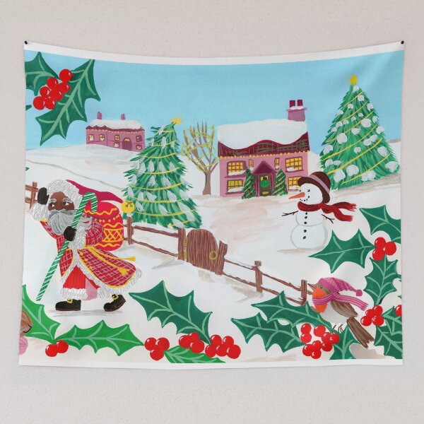 Item preview, Santa in the Snow” | Whimsical Christmas Winter Wonderland Art Print Illustration Print by Jemma Jamie Skidmore designed and sold by Jemma Jamie Skidmore.