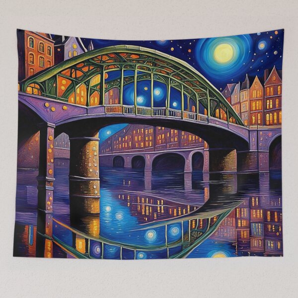Item preview, Bridge under moonlight 5 designed and sold by George Hutton Hunter.