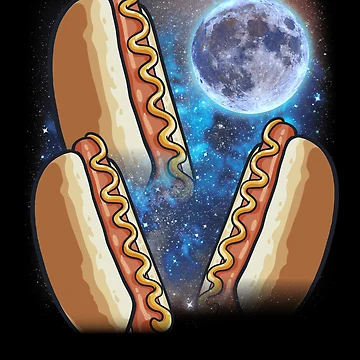 Imagen de la obra Three Glizzy Moon Cursed Meme Funny 3 Howling Hotdogs Gear de DynamicDesign