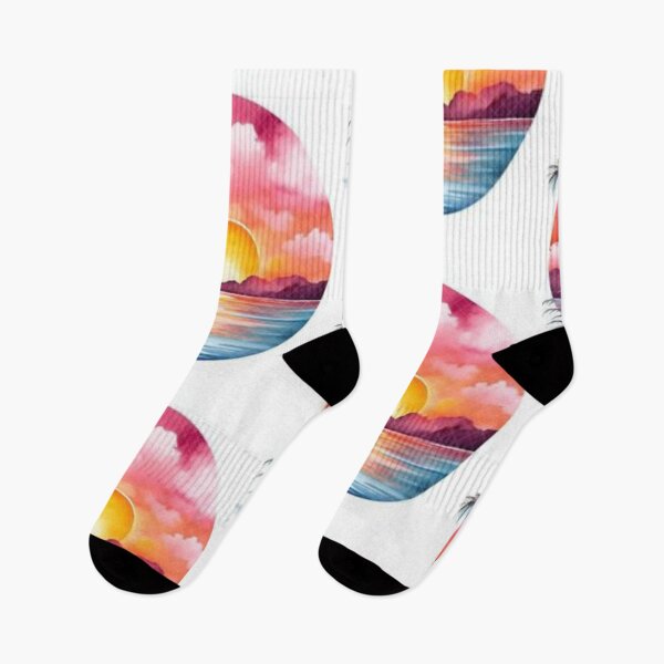 Item preview, Sunset Serenade, Pink Skies and Palm Trees tee designed and sold by junesstuff001.