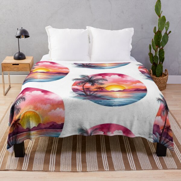 Item preview, Sunset Serenade, Pink Skies and Palm Trees tee designed and sold by junesstuff001.