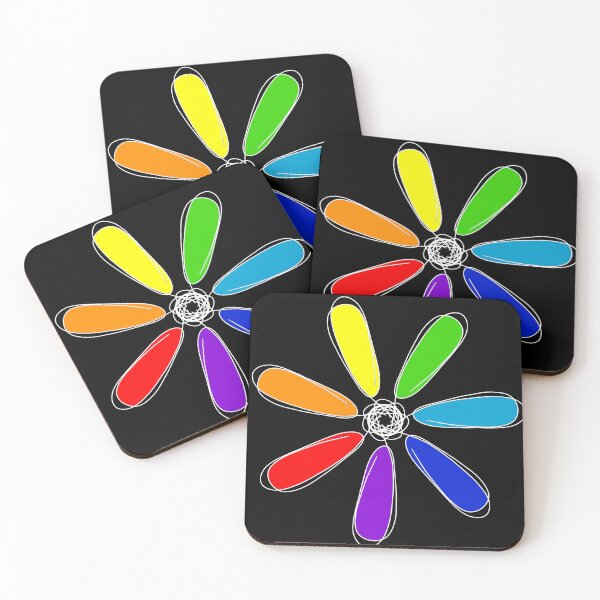 Item preview, Geometric flower with rainbow colors designed and sold by Stefrait-7.