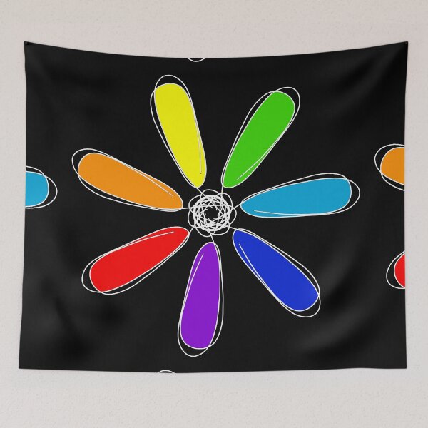 Item preview, Geometric flower with rainbow colors designed and sold by Stefrait-7.