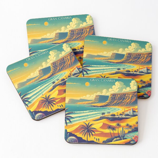 Item preview, Gran Canaria Coastline | Retro 1960s Travel Poster designed and sold by AlexandruStoian.