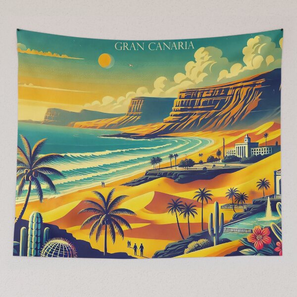 Item preview, Gran Canaria Coastline | Retro 1960s Travel Poster designed and sold by AlexandruStoian.