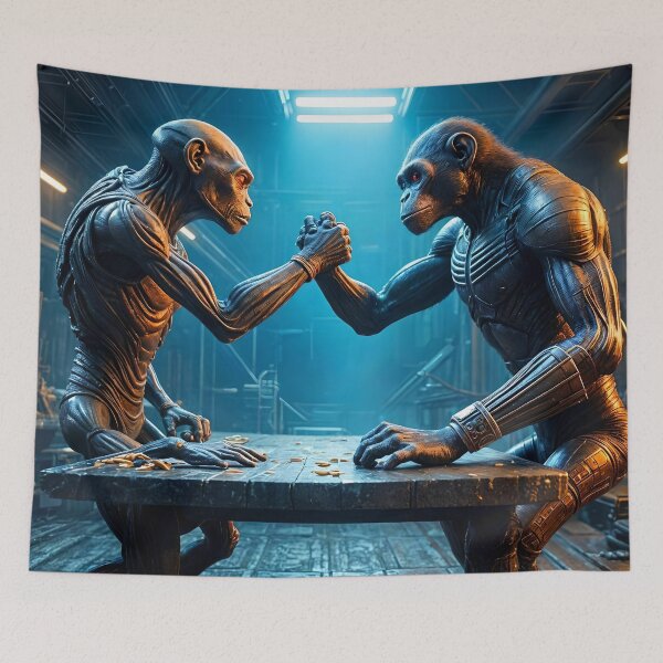 Item preview, Alien and Monkey Arm Wrestling designed and sold by koreatvtea.