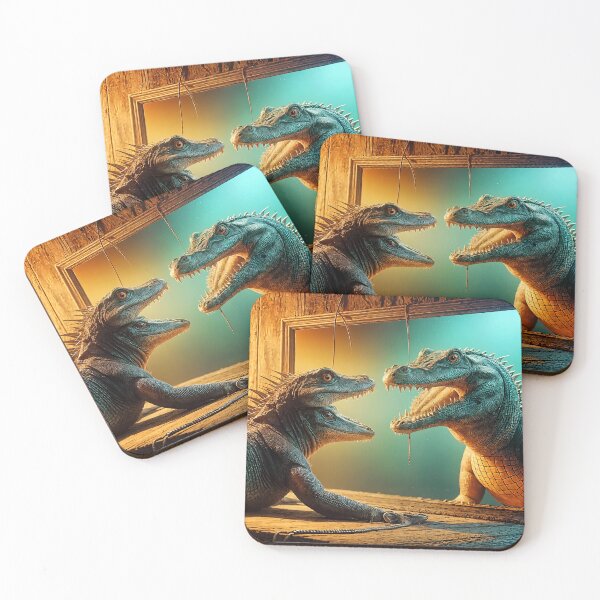 Item preview, Two-Headed Lizard and Crocodile Mirror Scene designed and sold by koreatvtea.