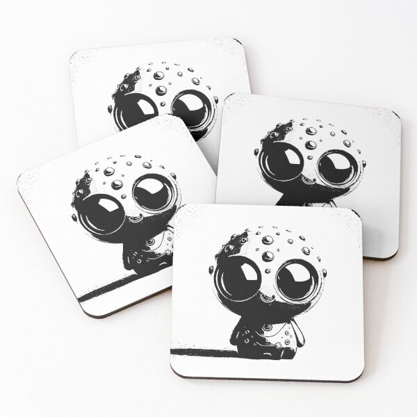 Item preview, Black and white space alien critter designed and sold by Comicalcreation.