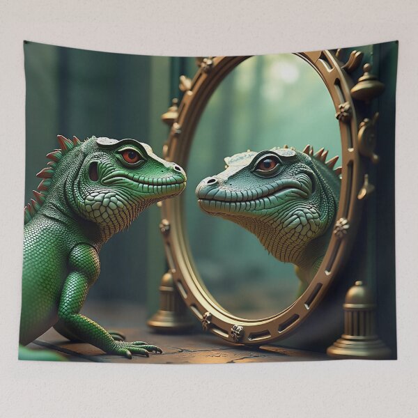 Item preview, Lizard and Crocodile Mirror Encounter designed and sold by koreatvtea.