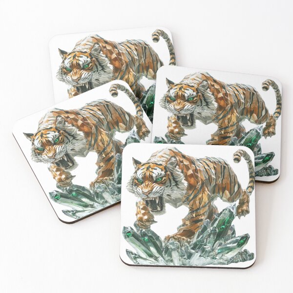 Item preview, Crystal Tiger - Majestic Fantasy Animal Art designed and sold by CardsandCanvas.