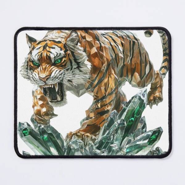 Item preview, Crystal Tiger - Majestic Fantasy Animal Art designed and sold by CardsandCanvas.