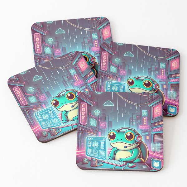 Item preview, Cyberpunk Frog at Work designed and sold by Mjonkey.