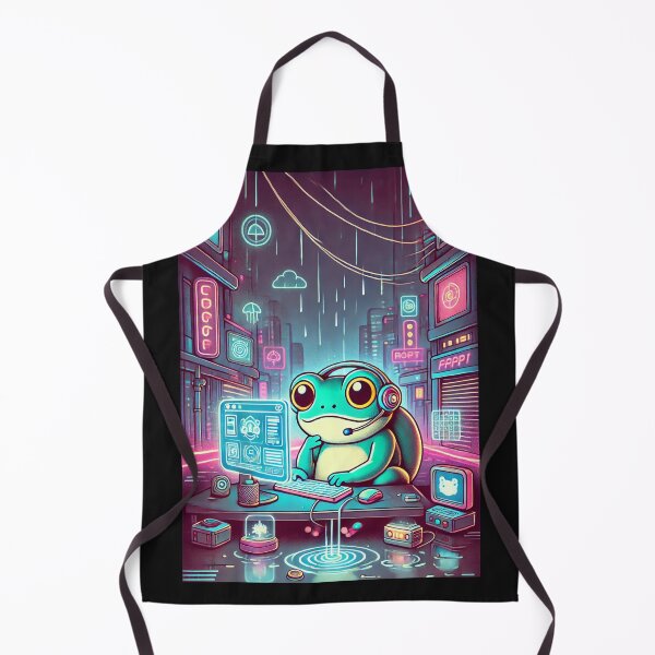 Item preview, Cyberpunk Frog at Work designed and sold by Mjonkey.