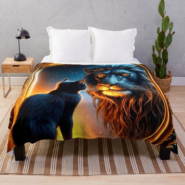 Item preview, Black Cat and Lion Mirror Face-Off designed and sold by koreatvtea.