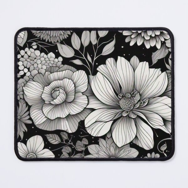 Item preview, Black and White Floral Design designed and sold by rajenrishi.