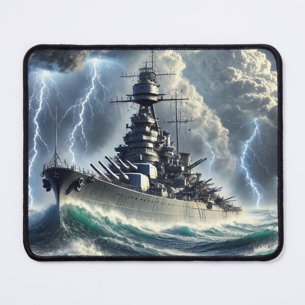 Item preview, WW2 Battleship in the Storm designed and sold by PrintMeOnYou.