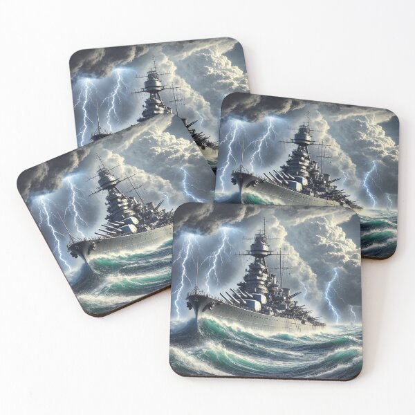 Item preview, WW2 Battleship in the Storm designed and sold by PrintMeOnYou.