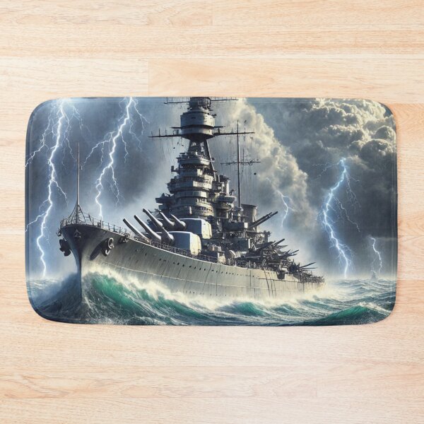 Item preview, WW2 Battleship in the Storm designed and sold by PrintMeOnYou.