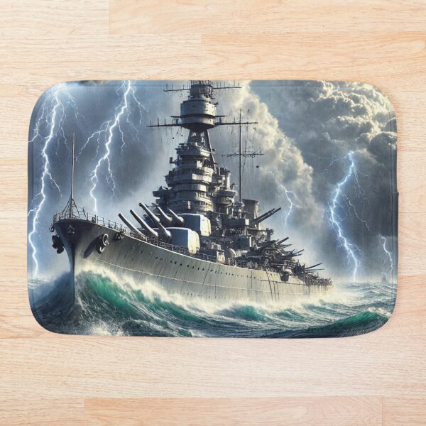 Item preview, WW2 Battleship in the Storm designed and sold by PrintMeOnYou.
