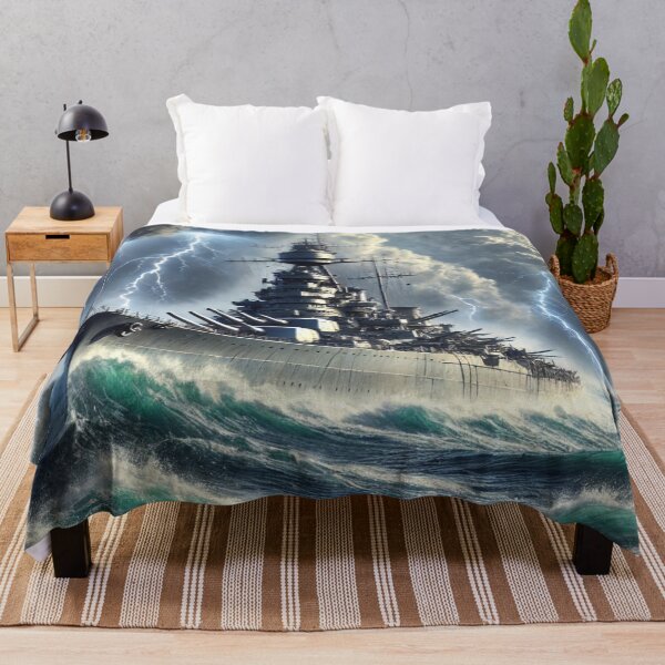 Item preview, WW2 Battleship in the Storm designed and sold by PrintMeOnYou.