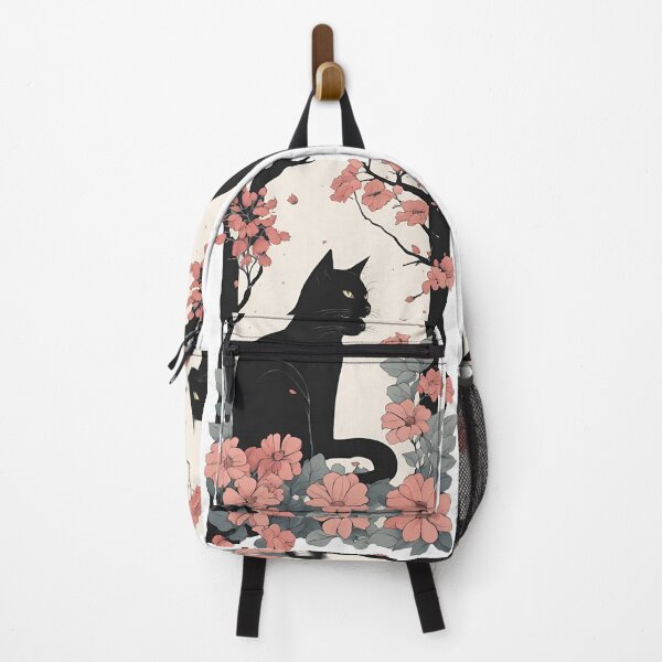 Item preview, Black CAt with Plants and flowers designed and sold by Catophile.