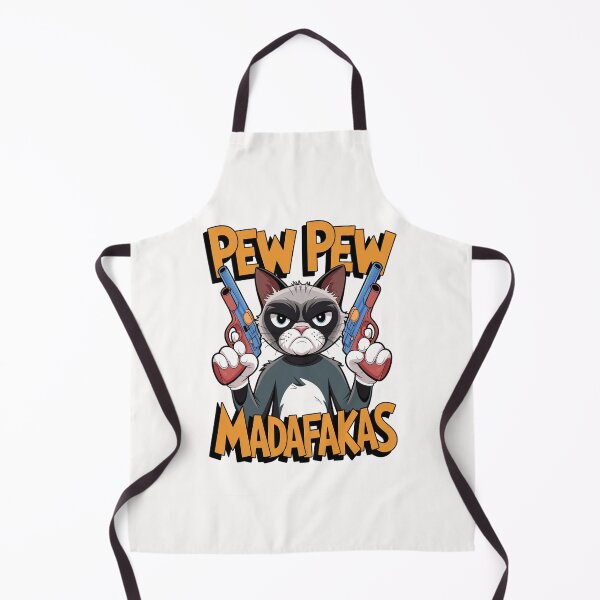 Item preview, Pew Pew Madafakas Funny Cat with Guns Cartoon Design designed and sold by ObjCrea123.