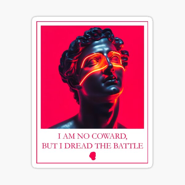 Vista previa del artículo con la obra «Paris de Troya - No soy un cobarde, pero temo la batalla», diseñado y vendido por Call-Me-AV.