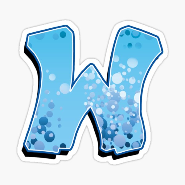 W - bubbles Sticker