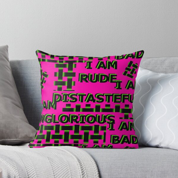 Item preview, I am rude distasteful inglorious bad text quote word greenblack pink designed and sold by M-Lorentsson.