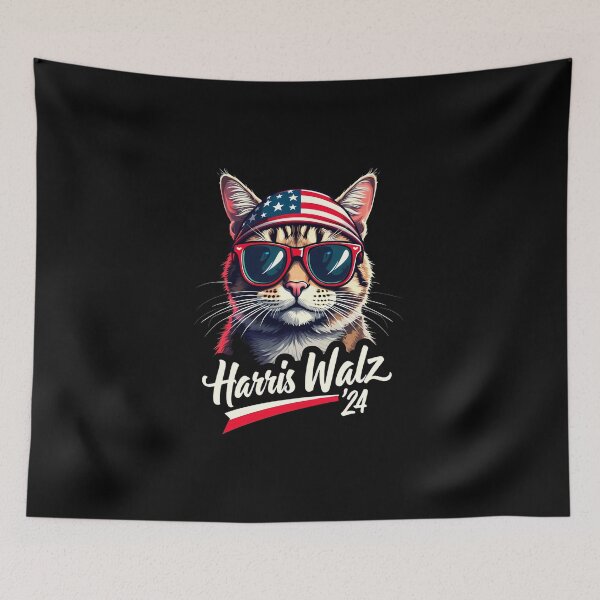 Item preview, Harris Waltz 2024 Funny Cat Election Kamala Harris Tim Waltz designed and sold by smartrocket.