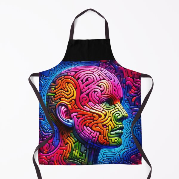 Item preview, Rainbow maze face abstract human man portrait designed and sold by EmeraldeaArt.
