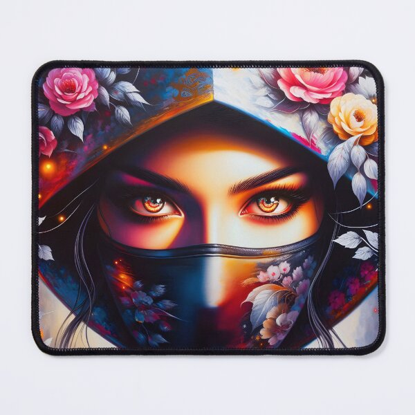 Item preview, Floral ninja girl portrait art designed and sold by EmeraldeaArt.