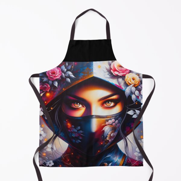 Item preview, Floral ninja girl portrait art designed and sold by EmeraldeaArt.
