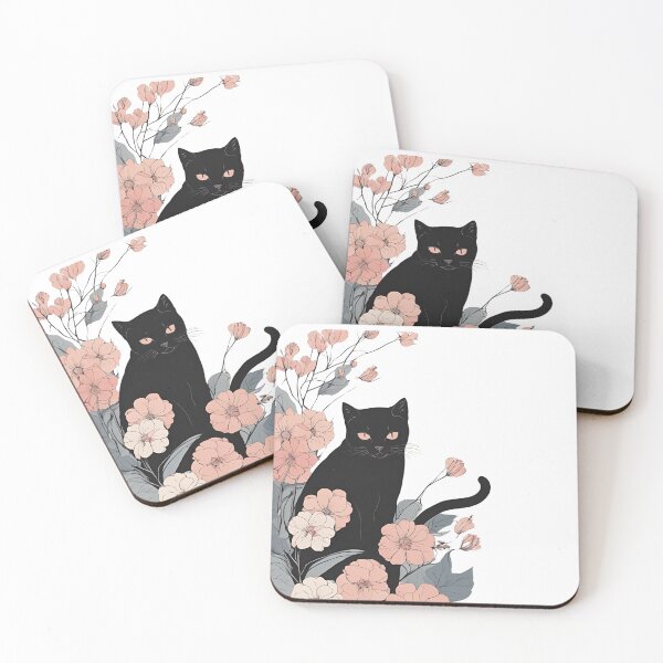 Item preview,  Black cat and vibrant flowers with a warm autumn aesthetic. designed and sold by Catophile.