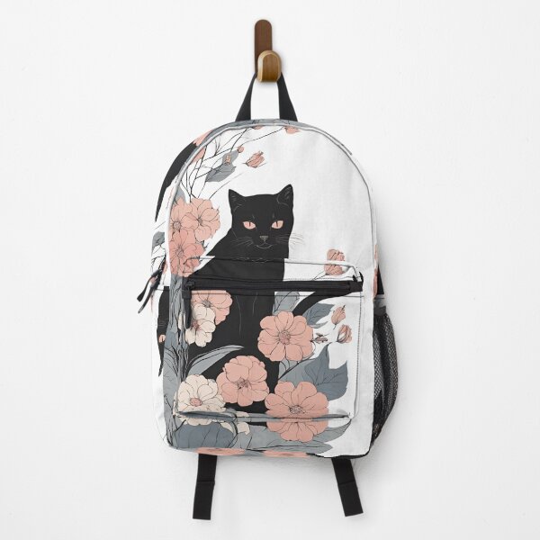 Item preview, Black cat and vibrant flowers with a warm autumn aesthetic. designed and sold by Catophile.