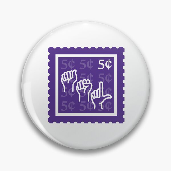 Item preview, ASL | Purple & White Stamps | College American Sign Language Major | Deaf Communication Graduate School Class | Interpreter Job | University Degree Minor | StampHeed 003 designed and sold by StampHeed.
