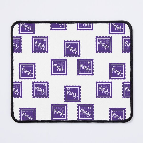 Item preview, ASL | Purple & White Stamps | College American Sign Language Major | Deaf Communication Graduate School Class | Interpreter Job | University Degree Minor | StampHeed 003 designed and sold by StampHeed.