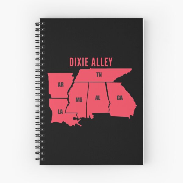 Item preview, Red Dixie Alley Tornado State Map designed and sold by ColordCreations.