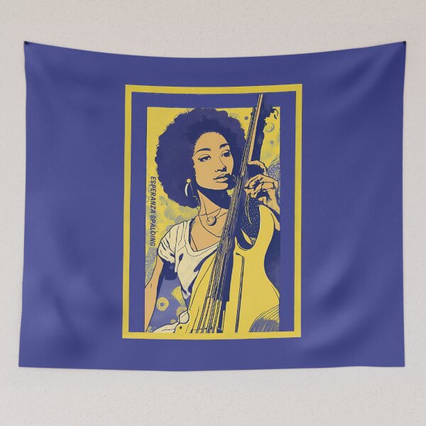 Item preview, Ultramarine Jazz Bassist Esperanza Spalding Bass Guitar Fans Electric Bass Player designed and sold by FociCreate.