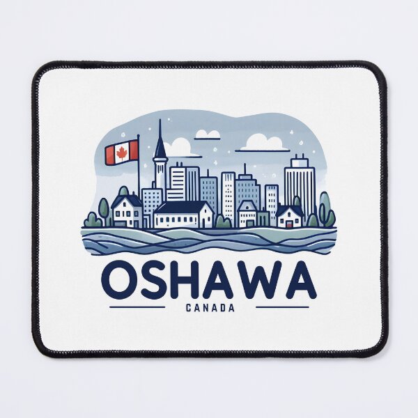 Item preview, Oshawa Ontario Canada Simple Skyline Blue Cityscape designed and sold by HowToCanadian.