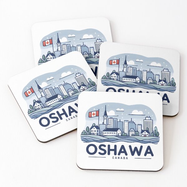Item preview, Oshawa Ontario Canada Simple Skyline Blue Cityscape designed and sold by HowToCanadian.