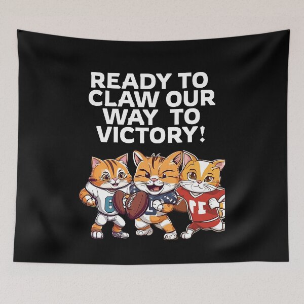 Item preview, Ready To Claw Our Way To Victory! Cat Lover's Football Design designed and sold by signshirtz.