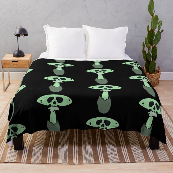 Item preview, Green mushroom skull Halloween designed and sold by KarinaLuceroart.