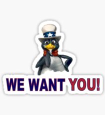 We Want You! - Linux Penguin Sticker