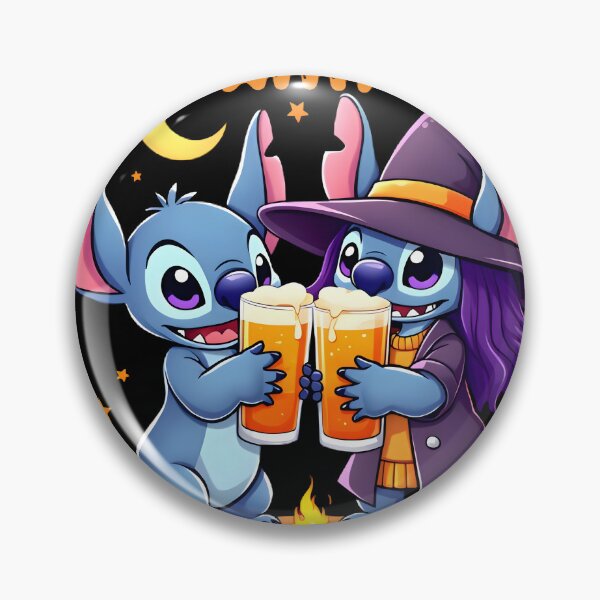 Item preview, Boozing with Halloween Stitch and Witch - A Funny Halloween design for Spooky Autumn Season designed and sold by TheInkyOwl-TIO.